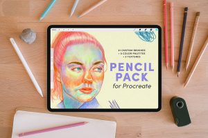 procreate彩铅画笔蜡笔涂鸦笔刷色环打包资源下载